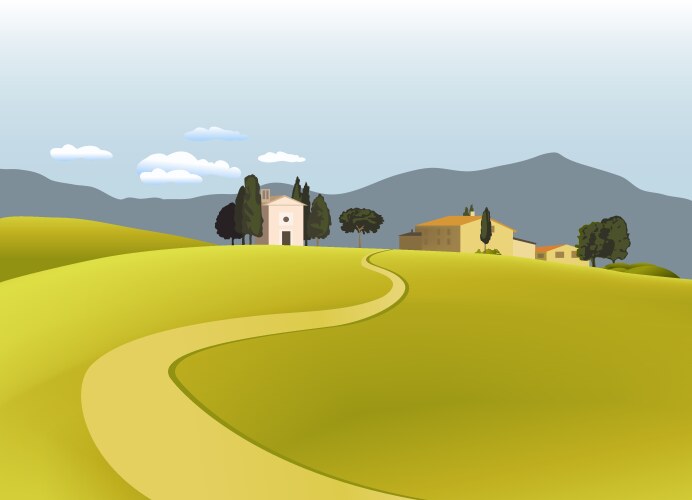 Mountain landscape with river Royalty Free Vector Image