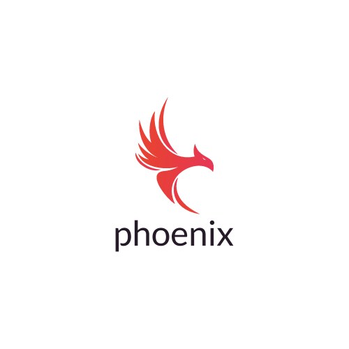 abstract luxury phoenix logo design vector