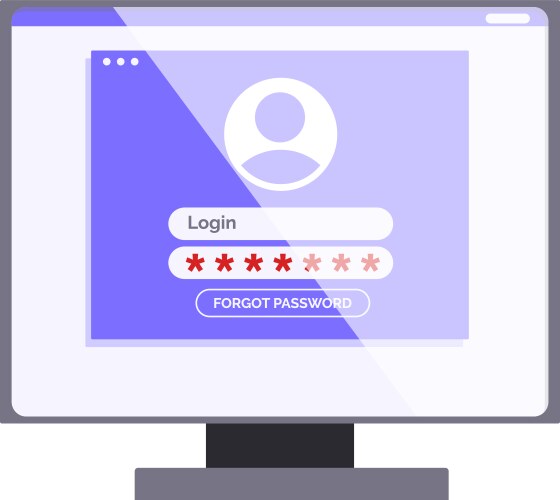 Computer screen displaying user login form vektorbild