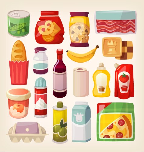 Colorful product icons Royalty Free Vector Image