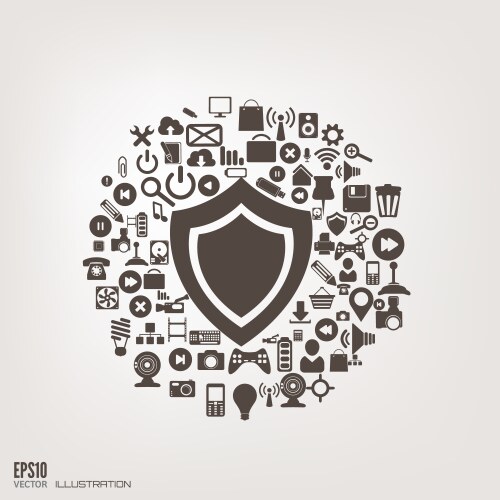 Flat abstract background with web icons interface vektorbild
