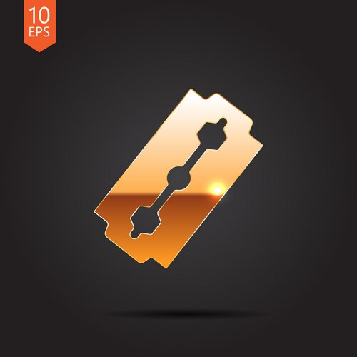 Gold razor Vector Images & Graphics for Commercial Use | VectorStock