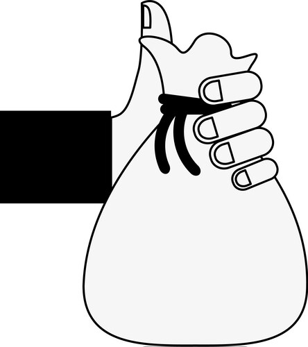 Hand holding canvas bag icon image Vector Image