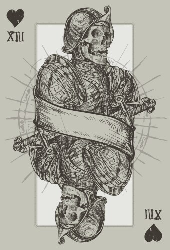 Knight's Skull with Sword Vector Image