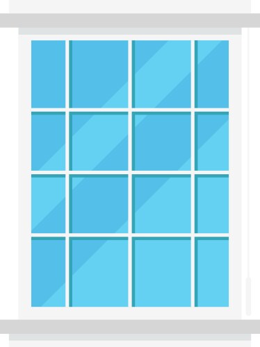 cartoon window clean glass in plastic frame vector