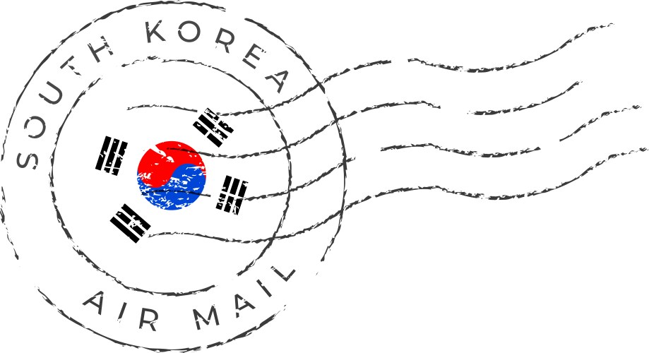 South korea postage mark national flag vector image