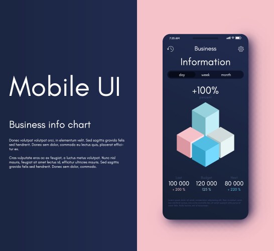 Mobile application interface ui design vector image