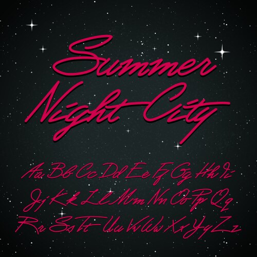 Retro Cursive Script Font vector image