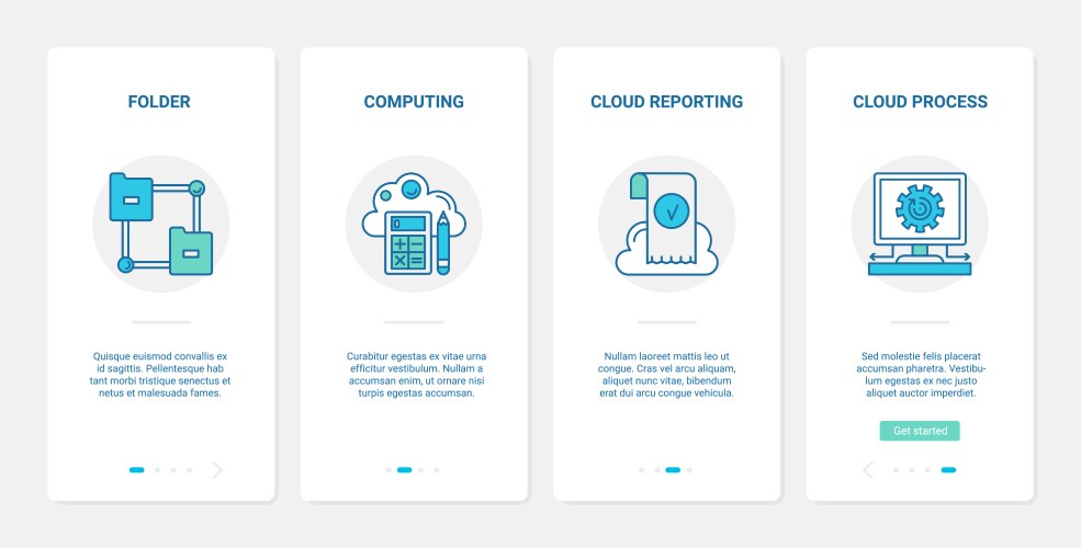 cloud computing technology remote access ux ui vector image