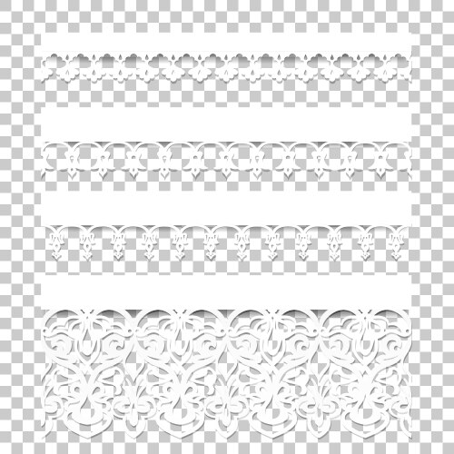 set lace borders with shadows vector image