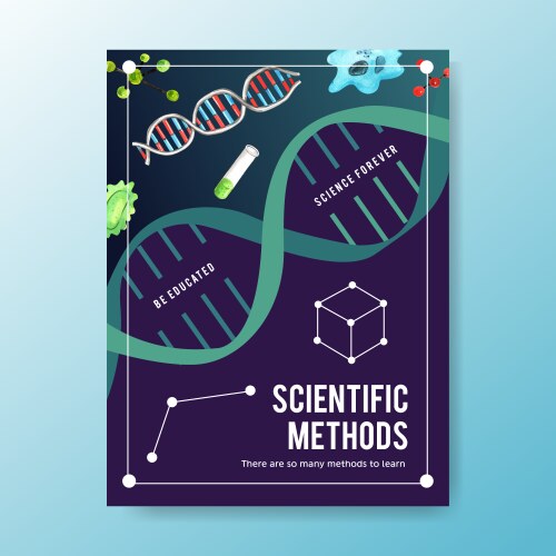 science poster design with test tube cell vector image