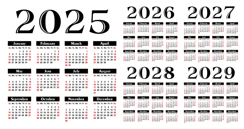 2029 Calendar Year Vector Images (over 270)