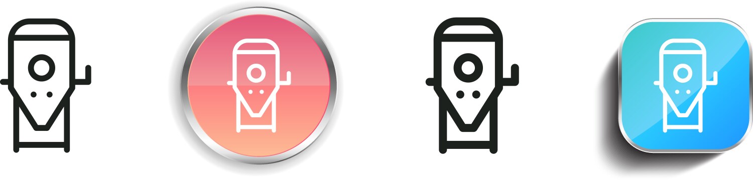 Fermentation icon thin linear regular and button vector image