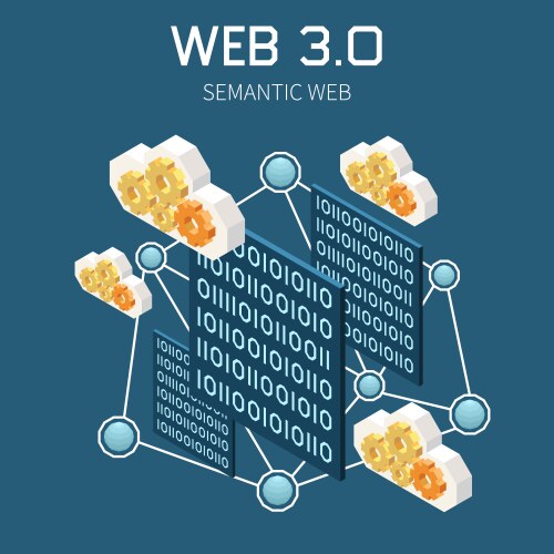 web 30 technology isometric vector image