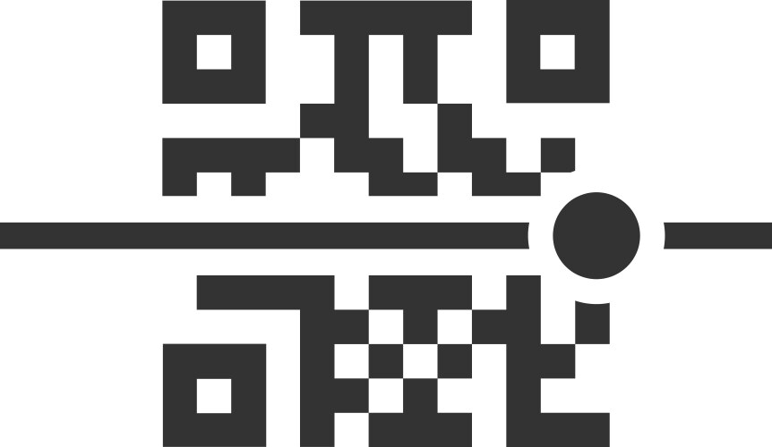 An icon of scanning a qr code with mobile device vector image