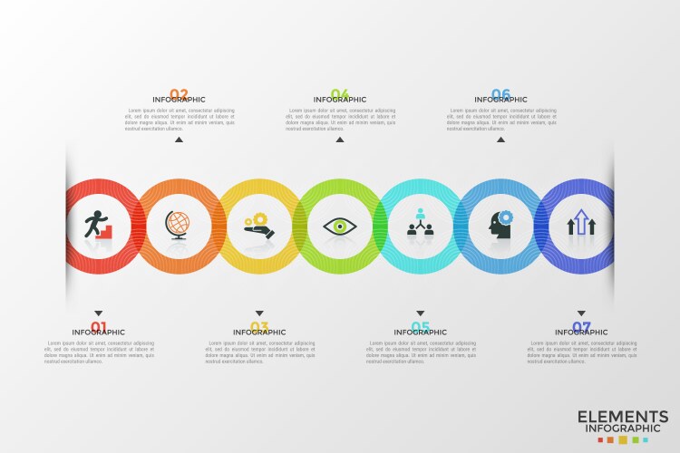 Template timeline infographic colored horizontal Vector Image