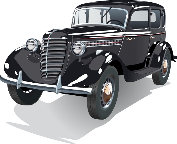 Old vintage car isolated on white background Vector Image