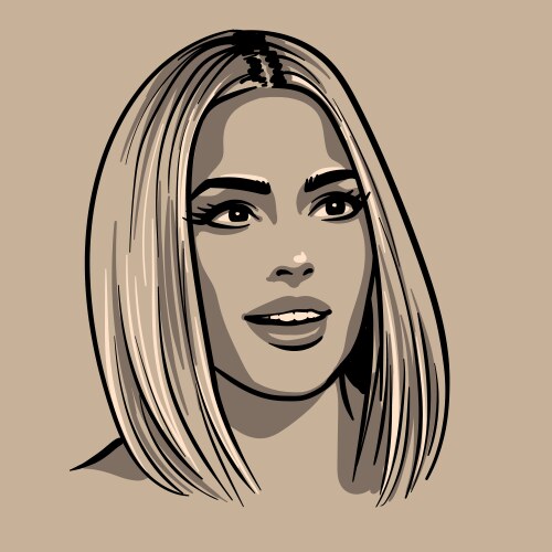 Cartoon Girl Portrait Vector Image