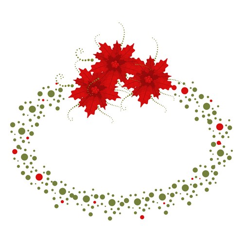 Christmas Poinsettia Border Vector Image