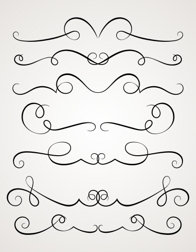 Calligraphic decorative elements Royalty Free Vector Image
