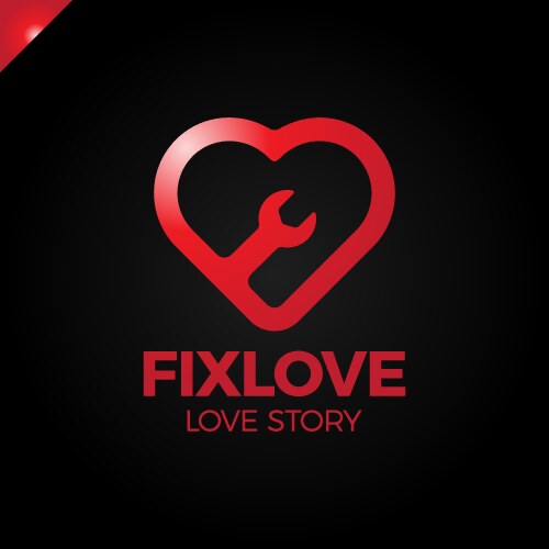 repair love logo design element vector