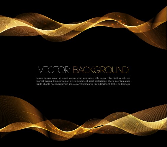 Abstract gold lines wave curve shiny effect Vector Image