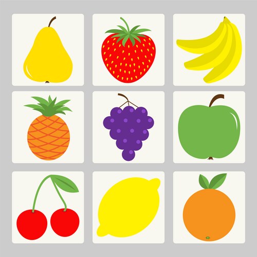 Fruit Berry Icon Set - Fresh & Colorful Vector Image