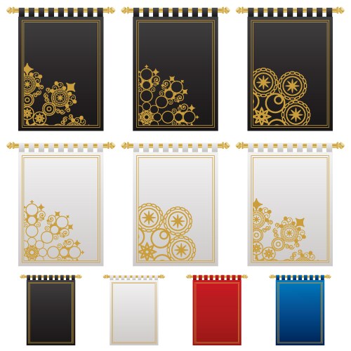 Modern picture frame set hanging on wall Vector Image