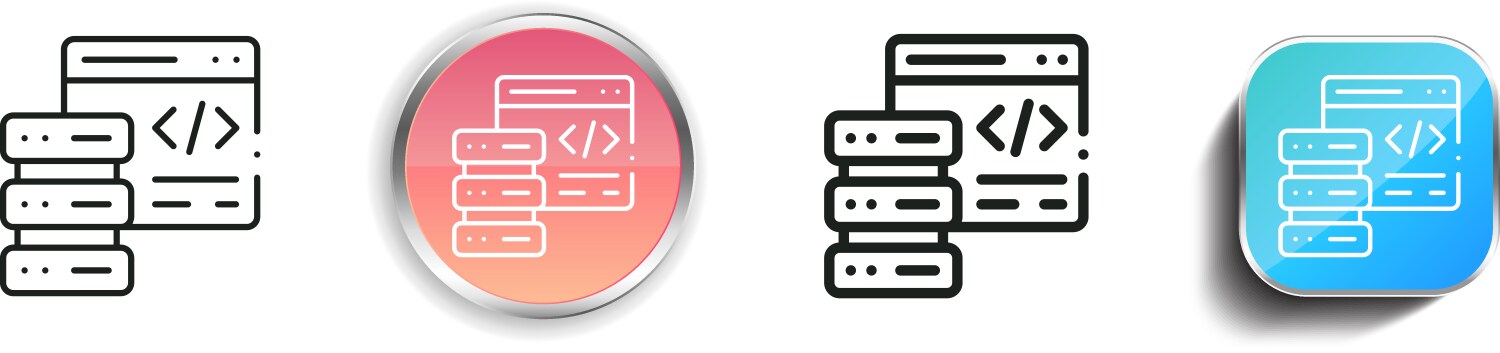 Code icon thin linear regular and button style vector image