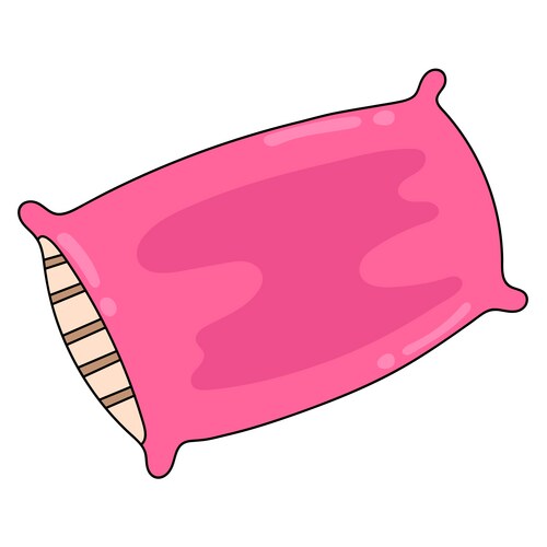 Pink pillow for sleeping doodle icon drawing Vector Image