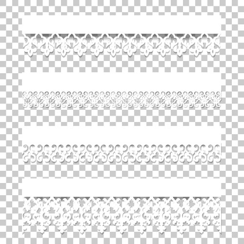 set lace borders with shadows vector image