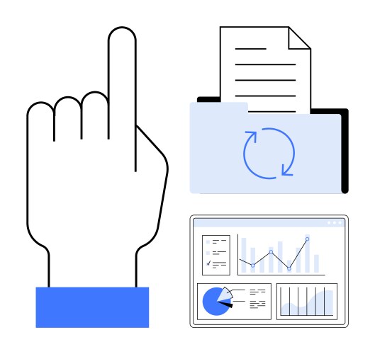 Hand gesture file synchronization and analytics vektorbild