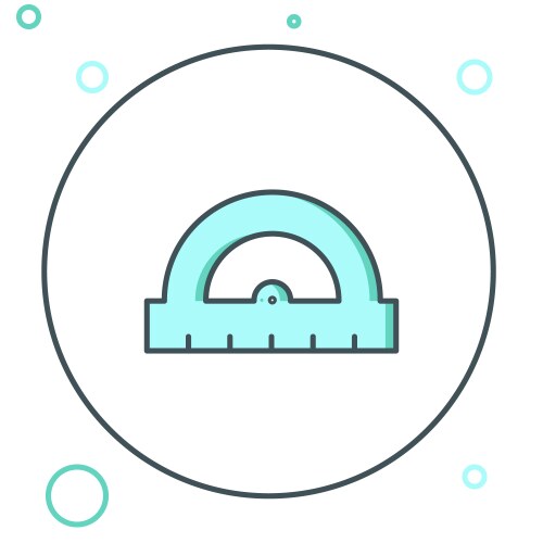 Line protractor grid for measuring degrees icon vector image