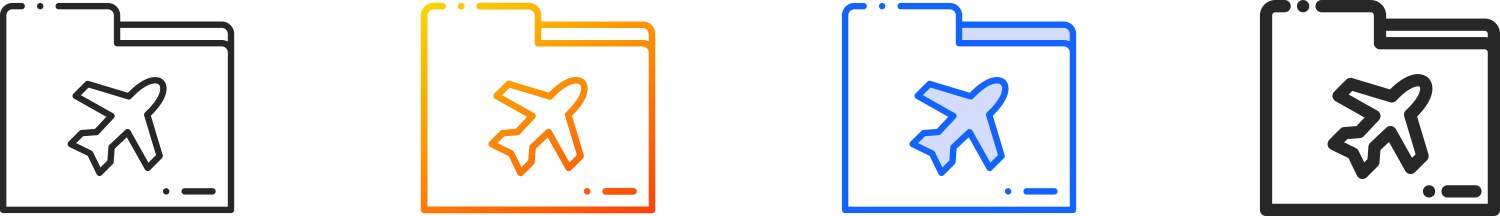 Files and folders iconthin linear gradient blue vector image