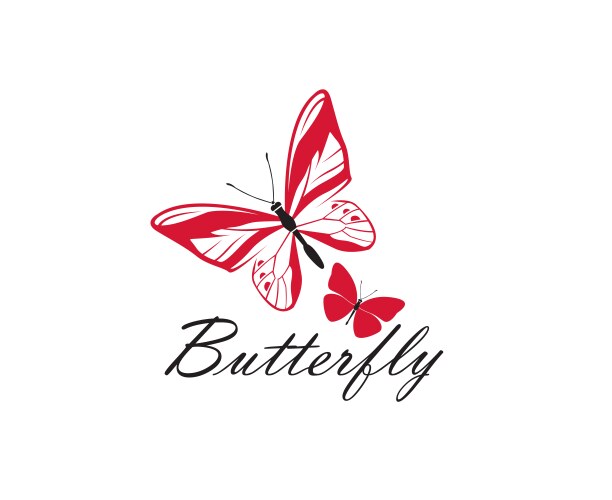 Butterfly logo insect icon Royalty Free Vector Image