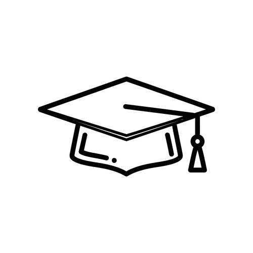 Minimalist Graduation Cap Icon Vector Image