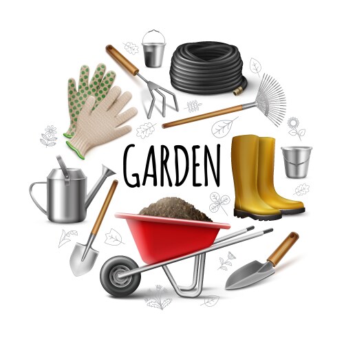 Spring garden tools Royalty Free Vector Image - VectorStock