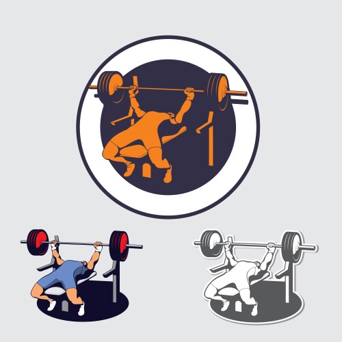Man doing incline close grip barbell bench press Vector Image