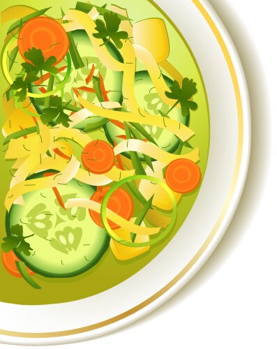 Set meal menu with soup pasta Royalty Free Vector Image