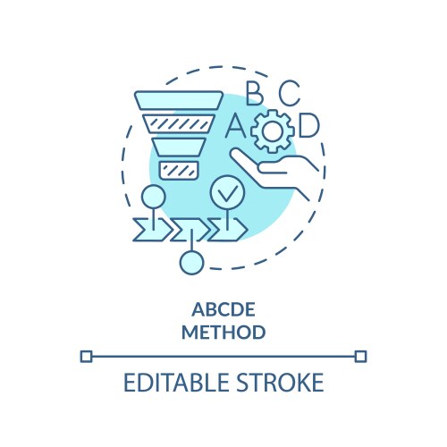 abcde method soft blue concept icon vector