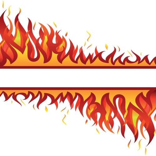 Fire flame banner horizontal flat style Royalty Free Vector
