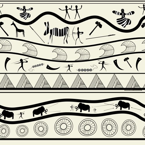 Black and white seamless texture tribal Royalty Free Vector