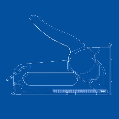 Outline construction stapler Royalty Free Vector Image