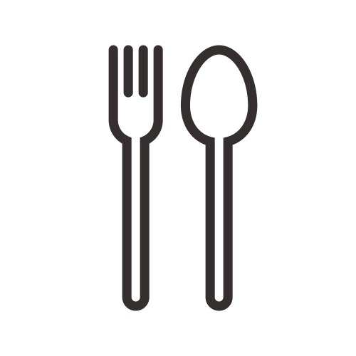 Spoon fork and knife sign Royalty Free Vector Image