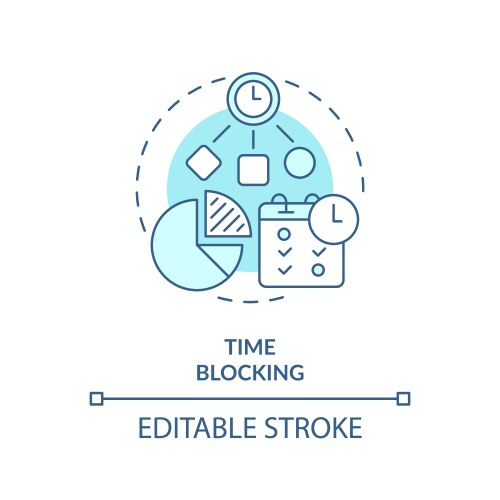 time blocking soft blue concept icon vector image