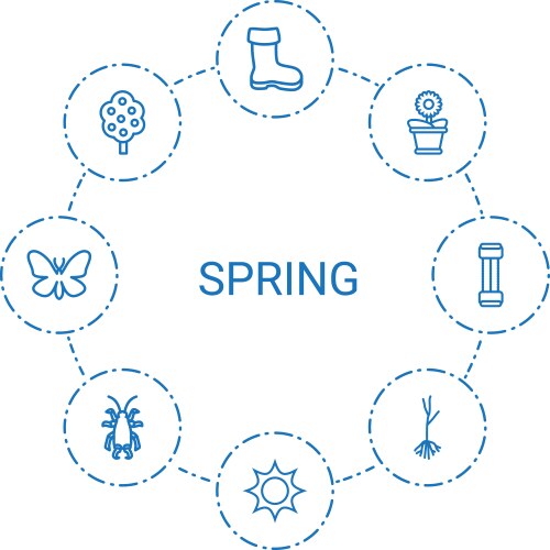 8 spring icons vector image