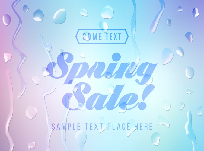 Advertisement about spring sale on defocused vector image