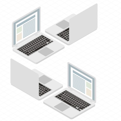 Laptop set computers connection concept social Vector Image