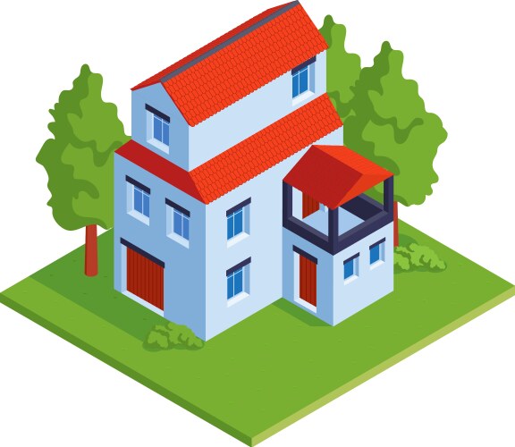 Isometric house icon vector image