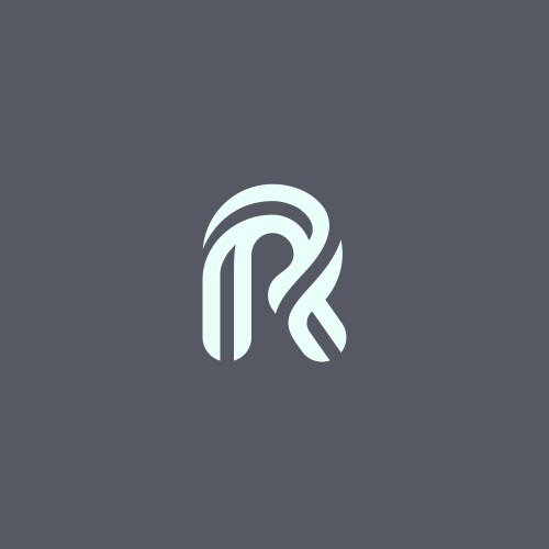 Stripes letter r logotype creative abc Royalty Free Vector